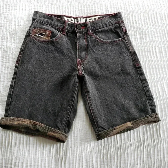 Truckfit Youth Boys 10 Black Jeans Denim Shorts - Picture 6 of 8
